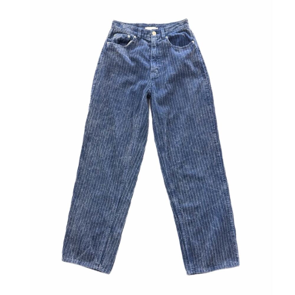 BDG Urban Outfitters Blue Ribbed Corduroy Baggy Streetwear Indie Cotton Pants